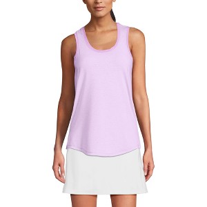 Lands' End Women's Sleeveless Power Performance Scoop Neck Curved Hem Tunic Tank - 1 of 4