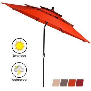 Tangkula Outdoor Auto-tilt Patio Market Umbrella W/ Double Vented - 1 of 4
