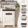ELJGET 10-15 Gallon Fish Tank Stand with Power Outlets & USB, Storage Cabinet & Drawer, 198LBS Capacity, Farmhouse Style for Aquariums, Beige - 3 of 4