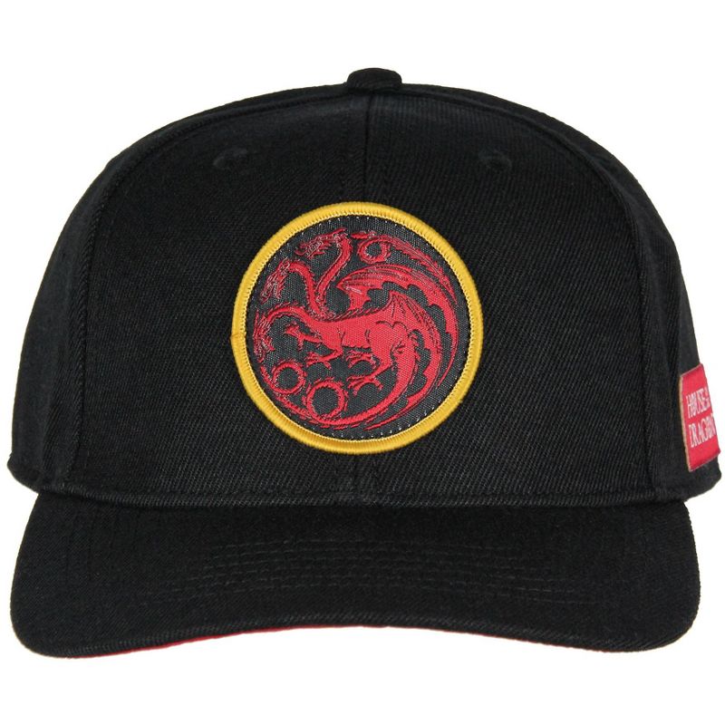 Game Of Thrones: House Of The Dragon Targaryen Adult Snapback Hat Cap For Men Black, 2 of 5