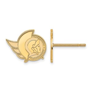 Black Bow Jewelry 14k Yellow Gold Plated Sterling Silver Ottawa Senators NHL Stud Earrings - 1 of 3