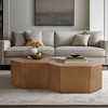 Ink+Ivy Honey Fluted Hexagon Coffee Table Natural: Contemporary Pedestal Design for Living Room, Modern Style - 3 of 4