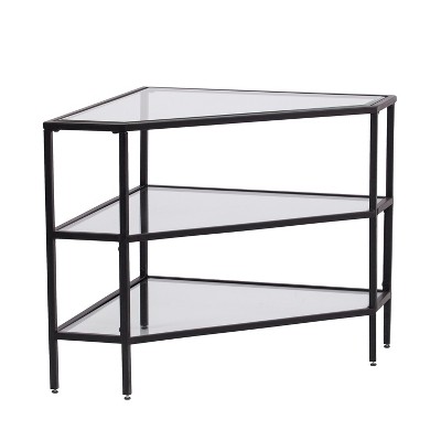 Conrad Metal/Glass Corner TV Stand for TVs up to 32" Black - Aiden Lane