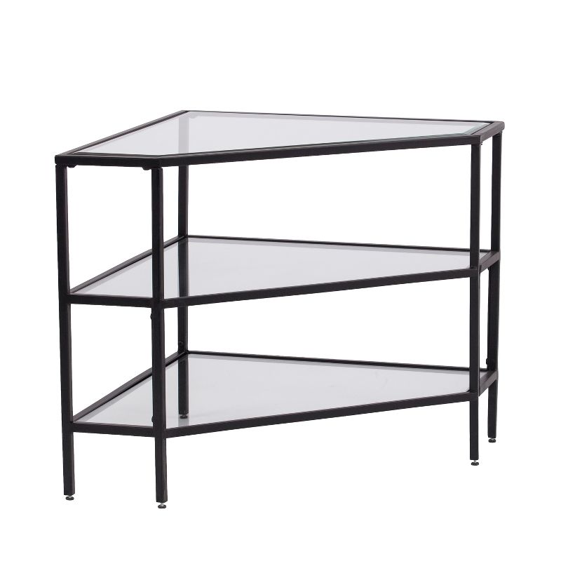 Conrad Metal/Glass Corner TV Stand for TVs up to 32&#34; Black - Aiden Lane, 1 of 12