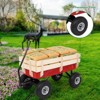 NAYSAYE Garden Hand Truck Dolly Four Wheel Large Capacity Durable Design for Outdoor Garden, Red and White, 38"*17"*31" - 2 of 4