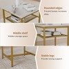 PAGED Modern 3PC Dining Table with 1 Rectangle Bar Table with Middle Shelf, 2 Bar Stools with Back for Dining Room - 3 of 4