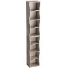 CAVINAS 8-Tier Adjustable Ultra-Thin Bookcase,Modern Narrow Tall Bookshelf with Wavy Frame Design,Bookshelf for Living Room,Bedroom Display,Gray - 4 of 4
