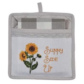 Park Designs Sunny Side Up Pocket Potholder Gray Set of 2