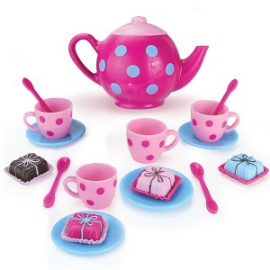 Sophia’s 17 Piece Tea Set with Petit Four Cakes for 18" Dolls, Pink - 1 of 4