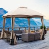 Costway 10x10 FT 2-Tier Patio Gazebo Canopy Netting Heavy-Duty Metal Easy-Setup Outdoor - 2 of 4