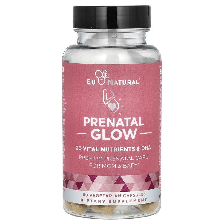 Eu Natural Prenatal Glow, 60 Vegetarian Capsules, 1 of 2