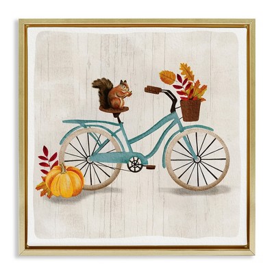 Stupell Industries Squirrel on Autumnal Bicycle, 25" x 25"