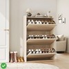 Shoe Cabinet with 3 Flip Drawers FreeStanding Shoe Storage  Wooden Shoe Organizer with Adjustable Shelf - 4 of 4