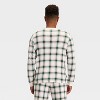 Men's Plaid Ribbed Long Sleeve Holiday Matching Family Pajama Shirt - Wondershop™ Cream - 2 of 4