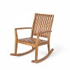 Christopher Knight Home Raeburn Outdoor Rustic Acacia Wood Slatted Design Accent Rocking Chair (Set of 2) - 4 of 4