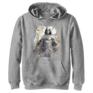 Boy's Marvel: Moon Knight Golden Hieroglyphs Portrait Sketch Pull Over Hoodie - 1 of 4