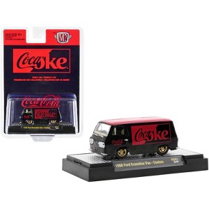 1966 Ford Econoline Custom Van "Coca-Cola" Black with Coke Red Top Limited Ed to 3850 pcs 1/64 Diecast Model Car by M2 Machines - 1 of 3