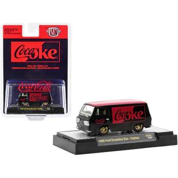 1966 Ford Econoline Custom Van "Coca-Cola" Black with Coke Red Top Limited Ed to 3850 pcs 1/64 Diecast Model Car by M2 Machines