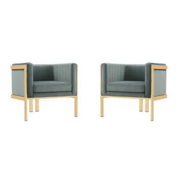 Set of 2 Paramount Velvet Accent Armchairs - Manhattan Comfort