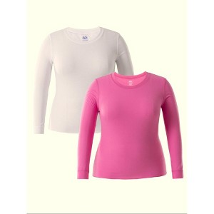 Fruit of the Loom Women's and Plus Long Underwear Waffle Thermal Tops, 2-Pack - 1 of 4