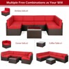 Rbied 7-Piece Wicker Outdoor Sofa Sectional Set Conversation Sets with Cushions - 2 of 4