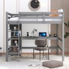Full Size Loft Bed with Multifunction Shelves and Under-bed Desk, Gray - 4 of 4