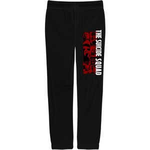 Mens DC Comic Book Suicide Squad Black Graphic Print Sleep Pajama Pants - 1 of 3