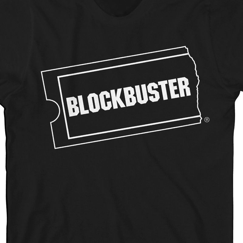 Bioworld Blockbuster Black and White Logo Youth Black Short Sleeve Crew Neck Tee, 2 of 4