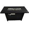 25" H x 42" W Steel Outdoor Fire Pit Table with Lid (Black) - 2 of 4