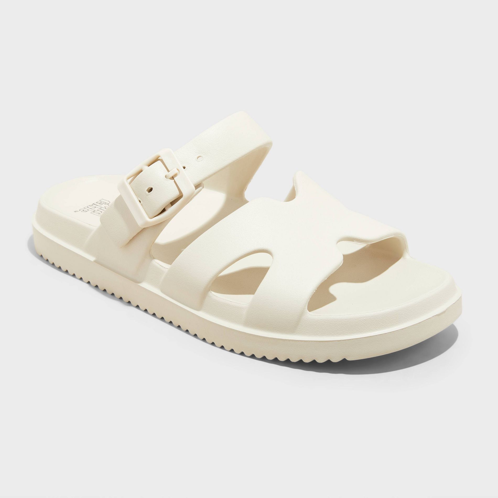 Women's Maysen Footbed Sandals - Wild Fable™ Off-White 10: Slip-On, Open Toe, Contoured Footbed, EVA Material, Medium Width