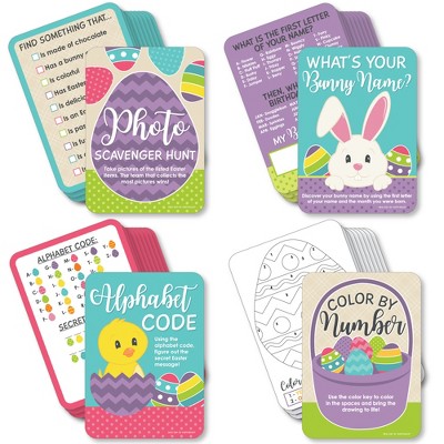 Big Dot of Happiness Hippity Hoppity - 4 Easter Bunny Party Games - 10 Cards Each - Gamerific Bundle