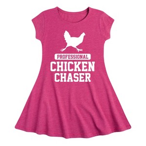 Girls' - Instant Message - Professional Chicken Chaser Fit & Flair Cap Sleeve Graphic Dress - 1 of 4