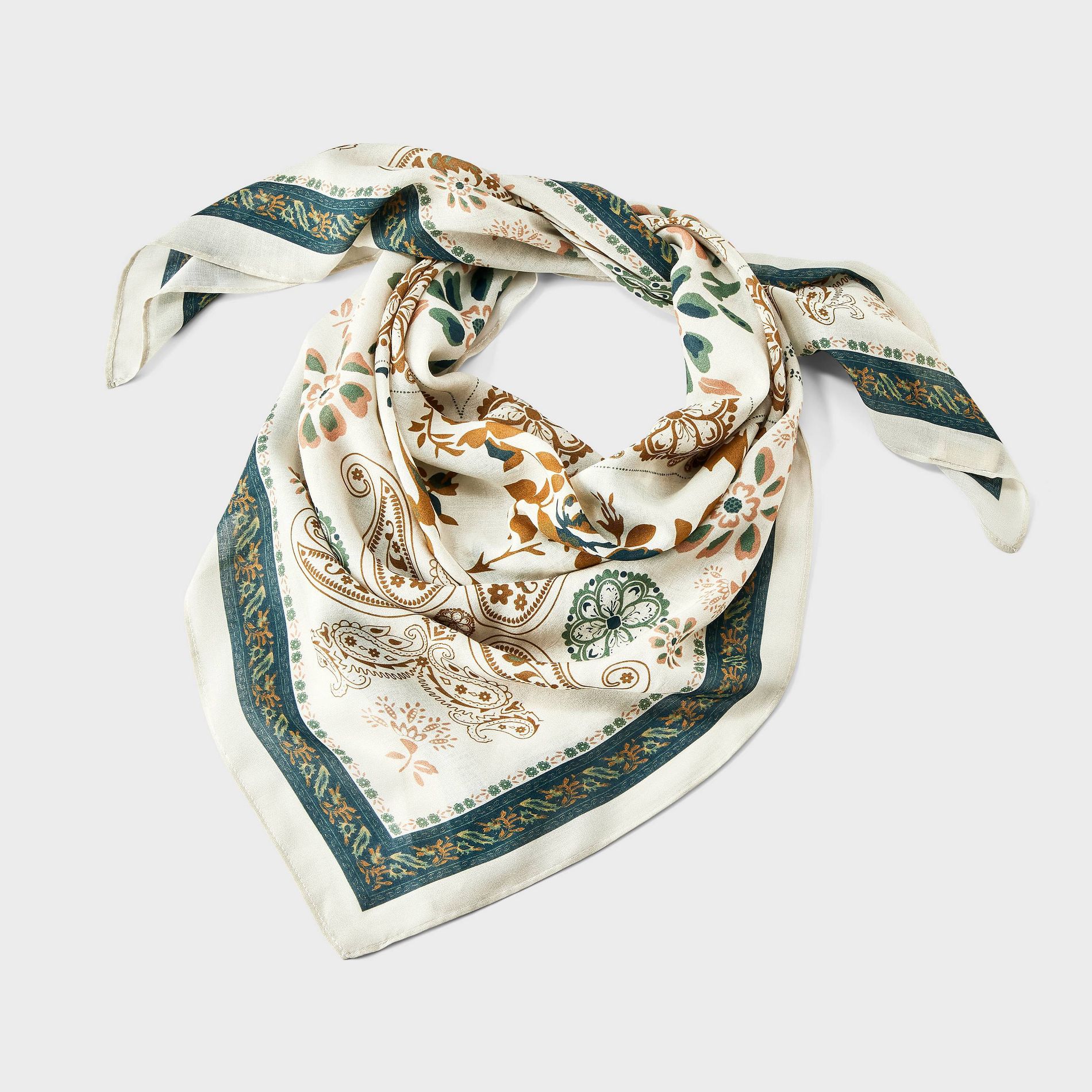 Rayon Floral Paisley Kaleidoscope Square Scarf - Universal Thread™