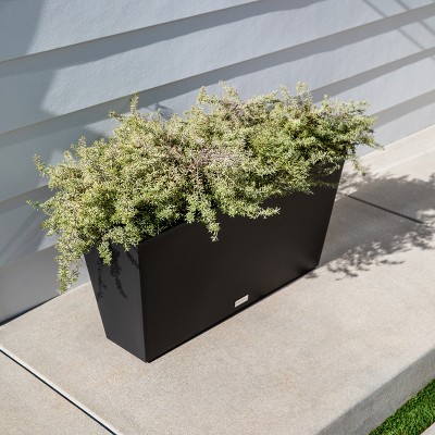 Black 31" Recycled Plastic Outdoor/Indoor Planter Set