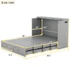 Queen/Full Size Murphy Bed Wall Bed with Drawer and A Set of Sockets & USB Ports - ModernLuxe - 4 of 4