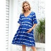 Clearlove Maternity Babydoll Dress Womens Ruffle Short Sleeve V Neck Casual Dress Floral Printed Flowy Mini Dress - 2 of 4
