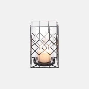 Small Diamond Wire Candle Holder - Foreside Home & Garden, Black