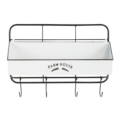 Farmhouse Metal Wall Shelf White - Olivia & May