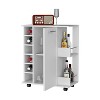 Gulches Elegant Bar Cart with Casters and Wine Rack - 3 of 4