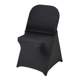 VEVOR Stretch Spandex Folding Chair Covers, Universal Fitted Chair Cover, Removable Washable Protective Slipcovers, (50PCS Black) - 1 of 4