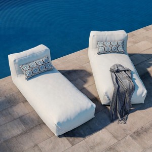 Probe Hues Outdoor Bean Bag Chaise Lounge Chair with Pillow for Patio, Swimming Pool (Set of 2) - 1 of 4
