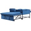 DOMETOUR 46 Inch Pull-out Sleeper Upholstered Sofa Bed with Two Pillows, Convertible Sofa Bed Velvet Loveseat for Living Room Bedroom - 3 of 4
