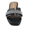 bebe Women's Slide Sandals - Slip-On Comfort with Rhinestone, Pearl, and Logo Embellished Straps - Casual Flat Sandals - 4 of 4