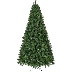 SUGIFT 6ft Premium Artificial Christmas Tree Pine Hinged Xmas Tree W/1000 Branch Tips & Metal Stand - 1 of 3