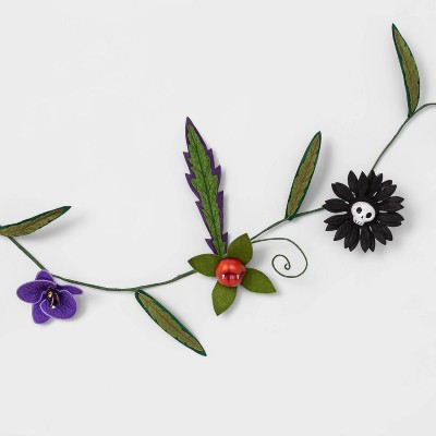 Ghoulish Garden Faux Halloween Creepy Felt Plants Garland with Greenery - Hyde & EEK! Boutique™