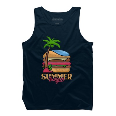 Men's Design By Humans Summer Burger By VEKTORKITA Tank Top
