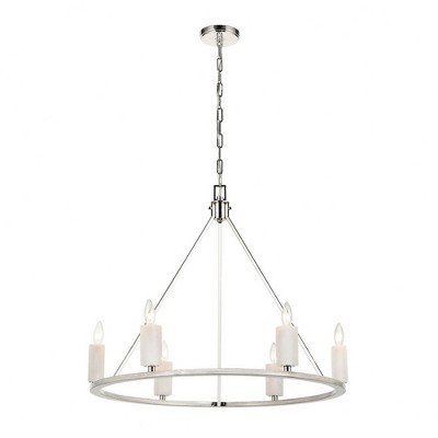 Elk Home White Stone 6 - Light Chandelier in  Polished Nickel