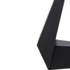 HomeRoots 71" Clear and Black Glass and Metal Self-Storing Leaf Sled Base Extendable Dining Table - 4 of 4