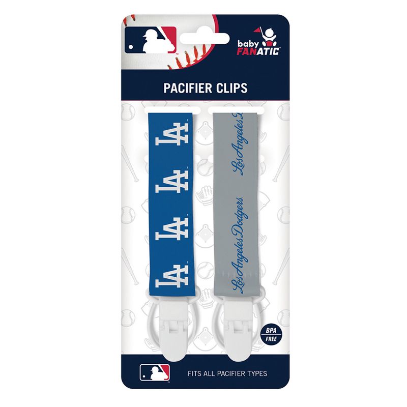 BabyFanatic Officially Licensed Unisex Pacifier Clip 2-Pack - MLB Los Angeles Dodgers - Officially Licensed Baby Apparel, 3 of 6