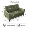 Dyonery 58" Comfort Sofa, Luxurious Velvet Compact Couch with Deep Seating and Pocket Springs, Durable Hardwood Frame, No-Tools Assembly - 3 of 4